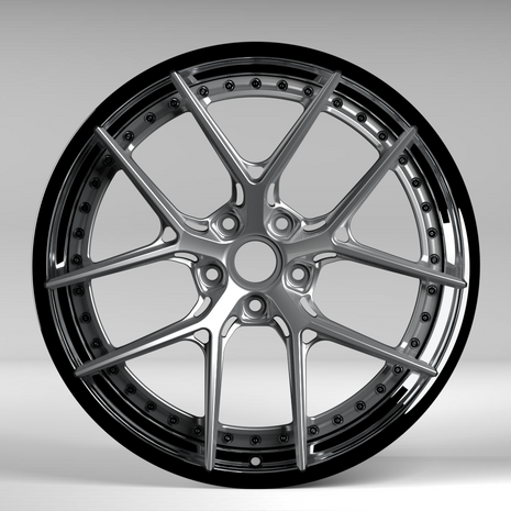 Car wheel rim on a gray background