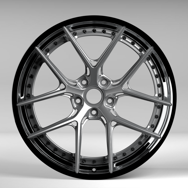 Car wheel rim on a gray background