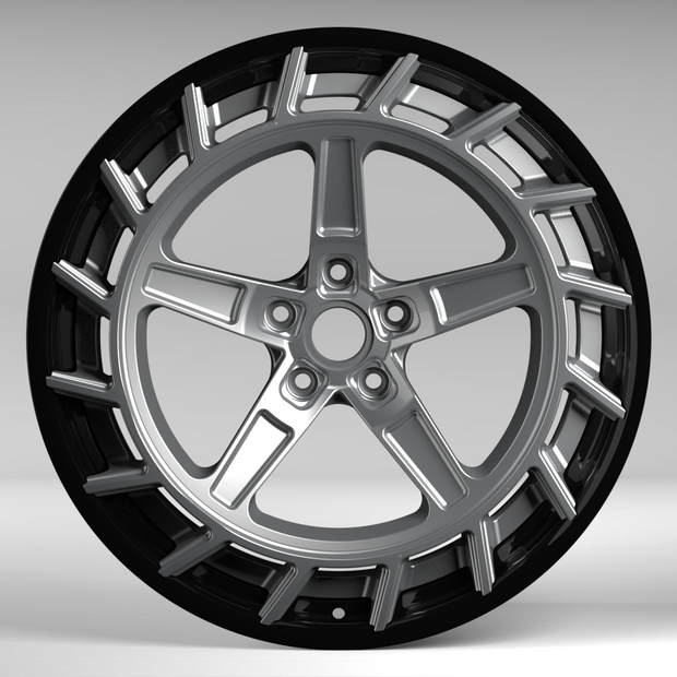 Car wheel rim on a gray background