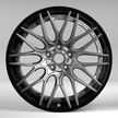 Car wheel rim on a gray background