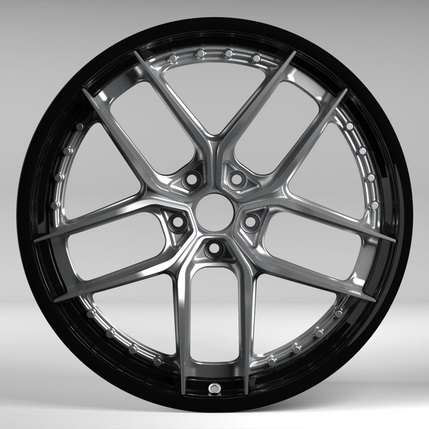 Car wheel rim on a gray background