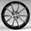 Car wheel rim on a gray background