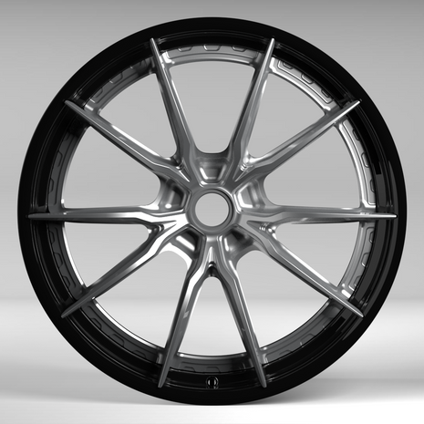 Car wheel rim on a gray background