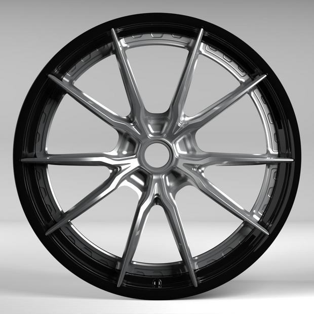 Car wheel rim on a gray background