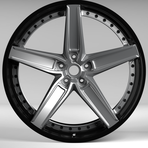 Car wheel rim on a gray background